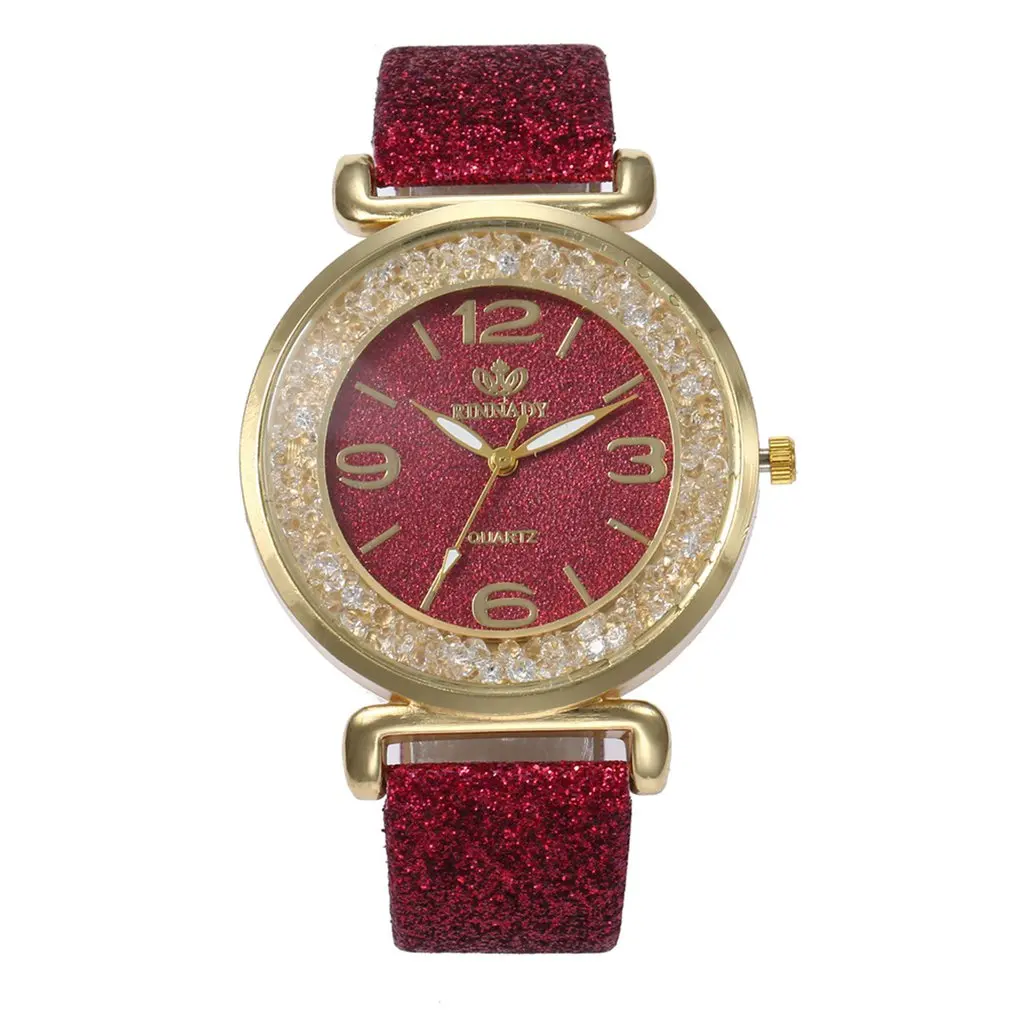 

Fashion Women Quartz Watches Luxury Crystal Rhinestone Leather Sport Bracelet WristWatches Dropshipping Relogio
