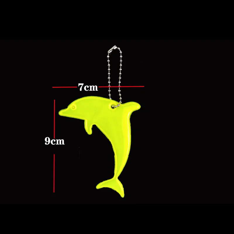 Дельфин модель мягкий ПВХ отражатель светоотражающий брелок подвесные аксессуары для сумок высокая видимость брелоки для безопасности дорожного движения использования
