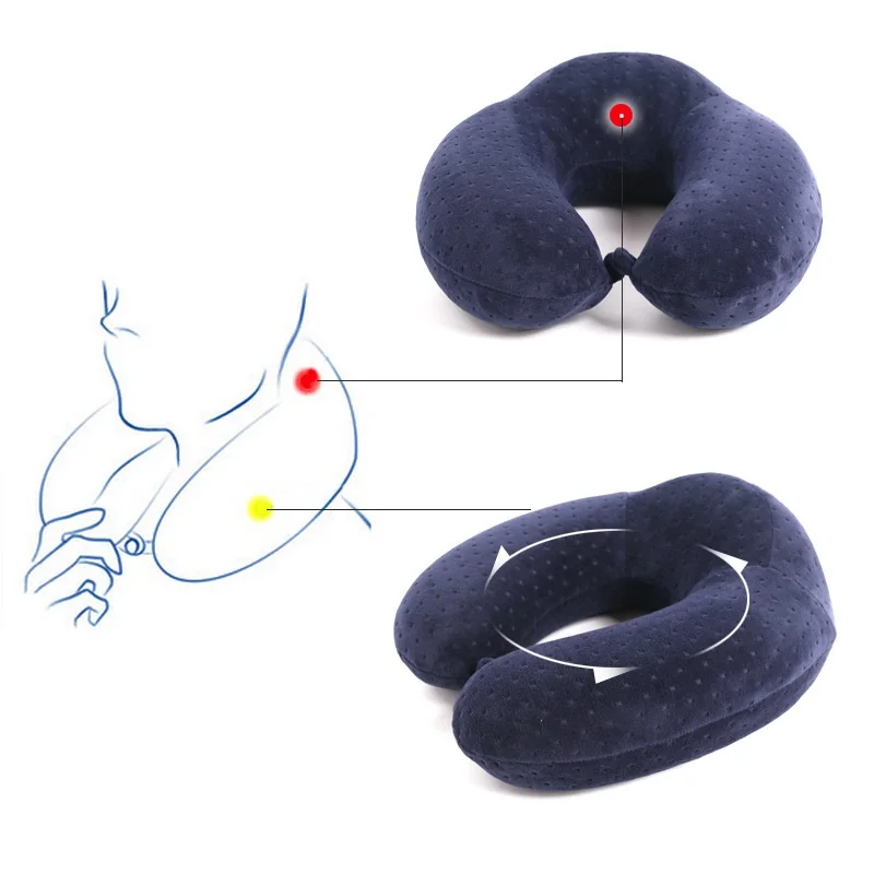 

6 color U-shaped neck pillow memory foam car travel air plane home pillow neck support office cushion comfortable travel pillow