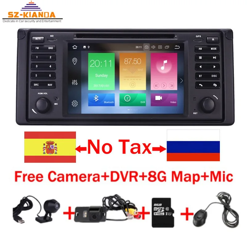 Excellent 7"HD 8 Core Android 9.0 GPS Navigation 7" Car DVD Player for BMW E39 5 Series 97-07 Range Rover 02-05 with Bluetooth RDS Canbus 0