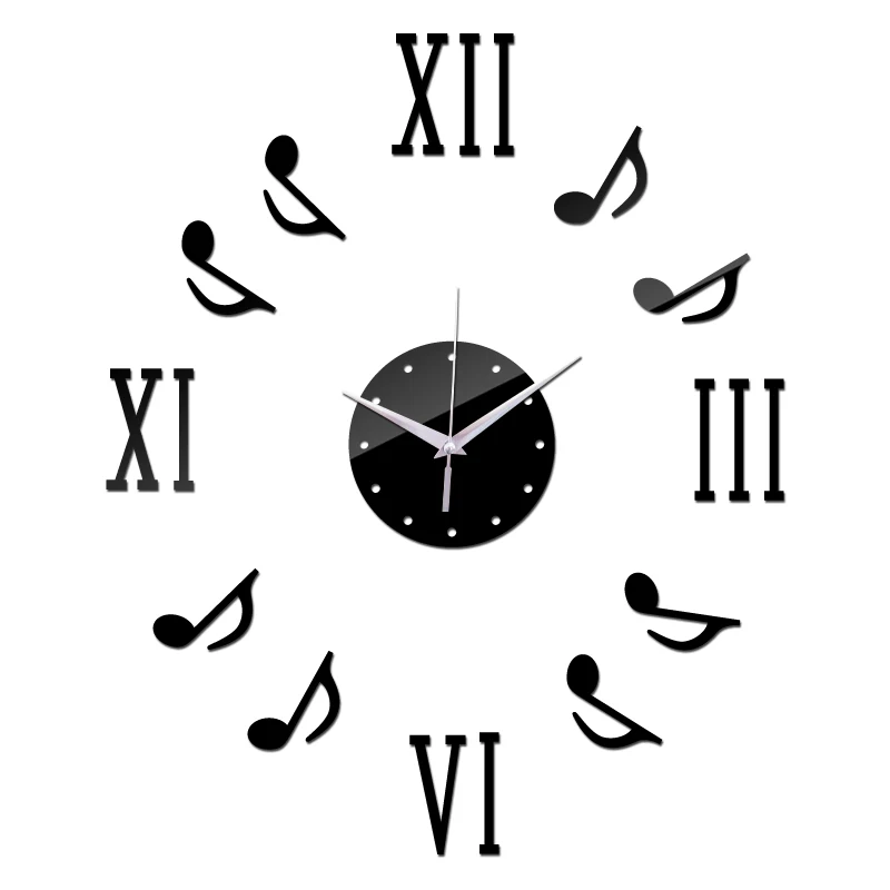 

New roman numerals musical notes decor home wall stickers brief style diy acrylic material wall clocks single face wall watches