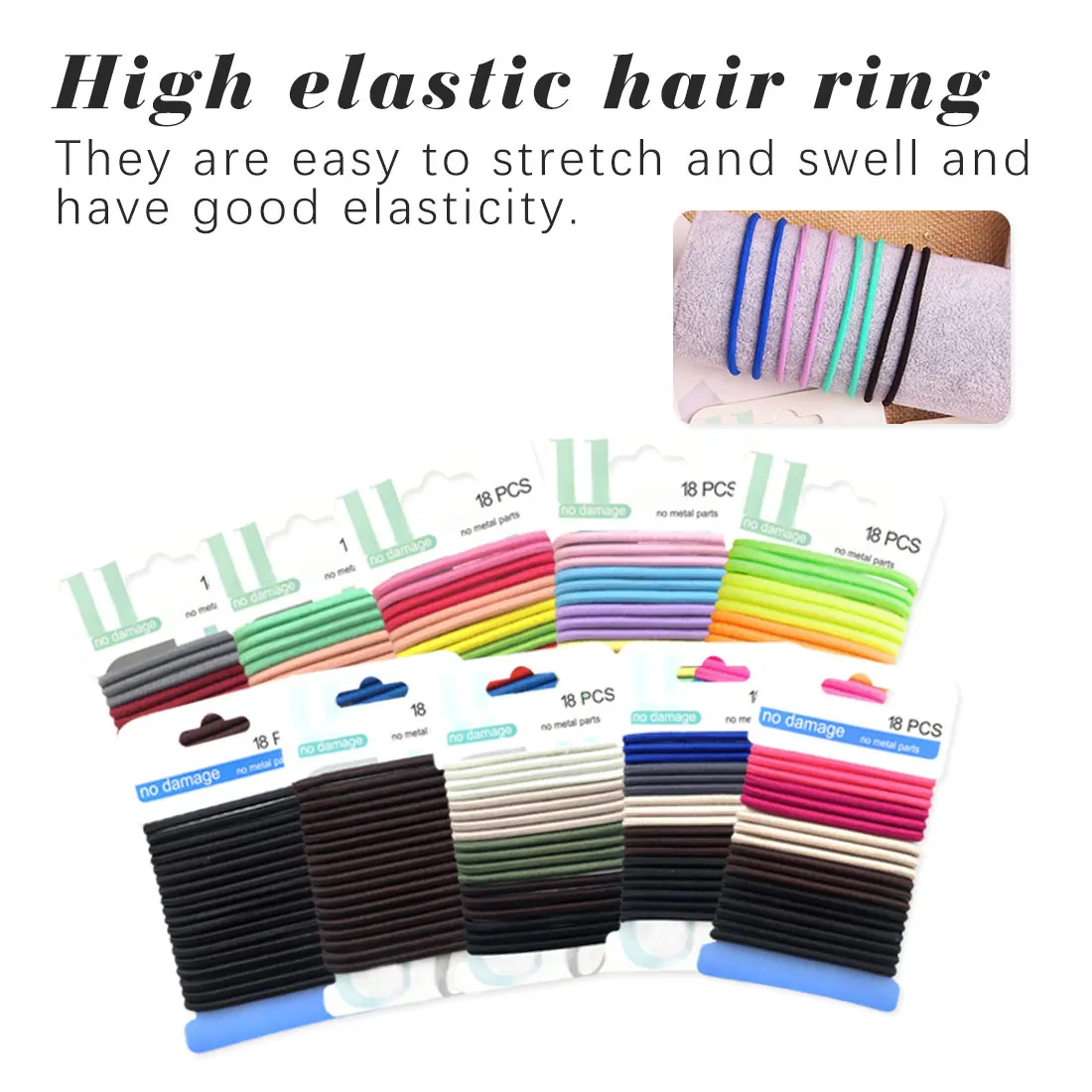 18 pieces Mini Hair Band Fashion Candy Color Rubber Ties Ring Elastic Hair Rope Ponytail Holder For Kids Hair Accessories