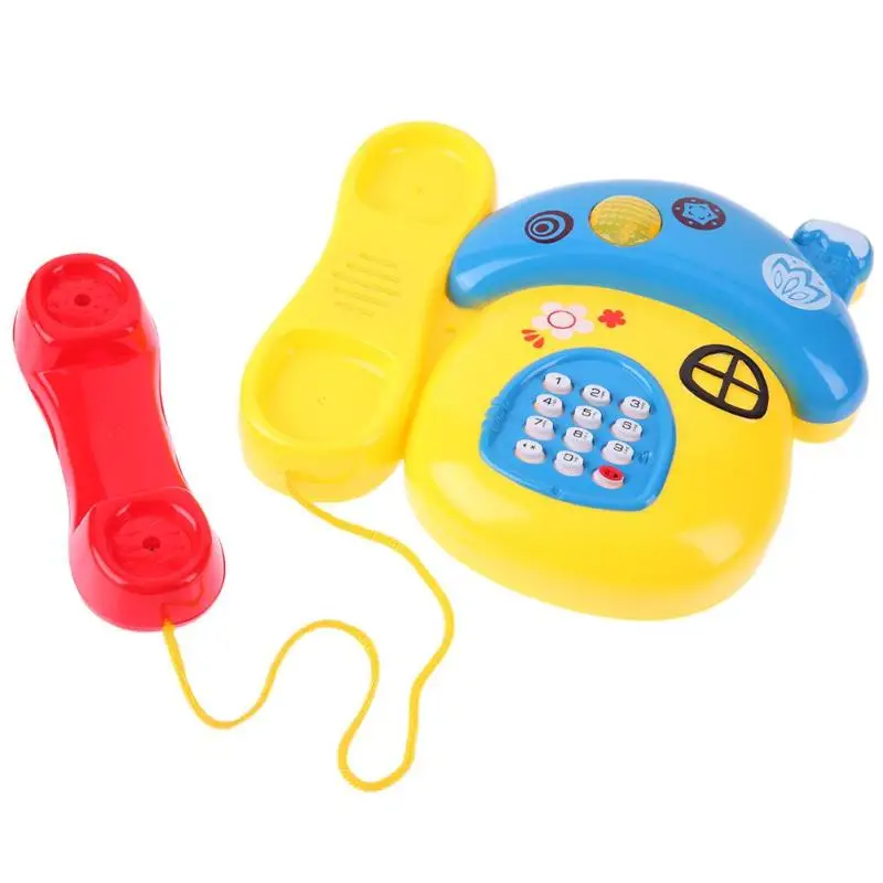 Гриб Пластик телефон игрушка детей раннего образования с легкой музыки и звук телефон игрушка для детей