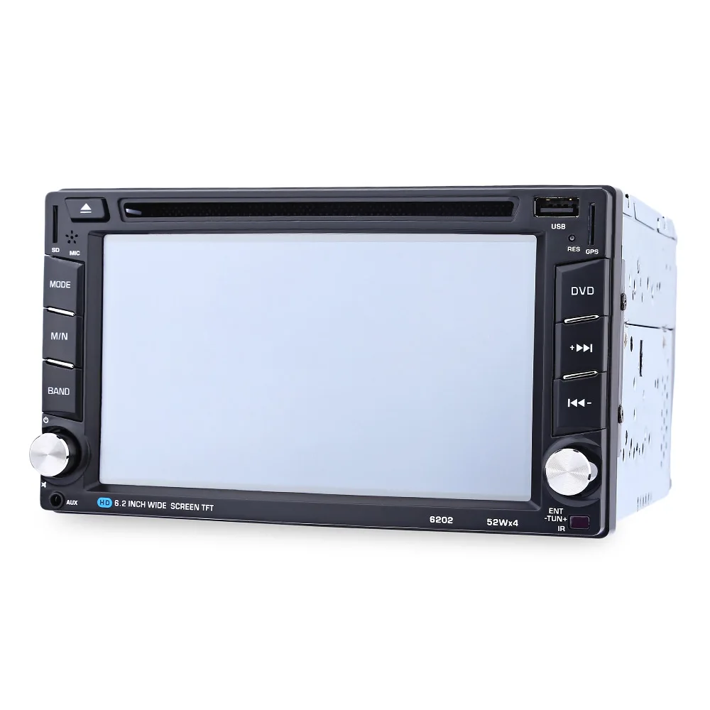 

6202B 6.2 inch Bluetooth V3.0 Auto Radio Double Din Car DVD Player GPS Navigation In-dash Stereo Video Map Mic Hands-free Call