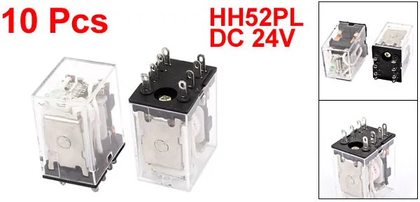 HH52PL DC 24V Coil DPDT 8-Pin Power Electromagnetic Relay 10PCS