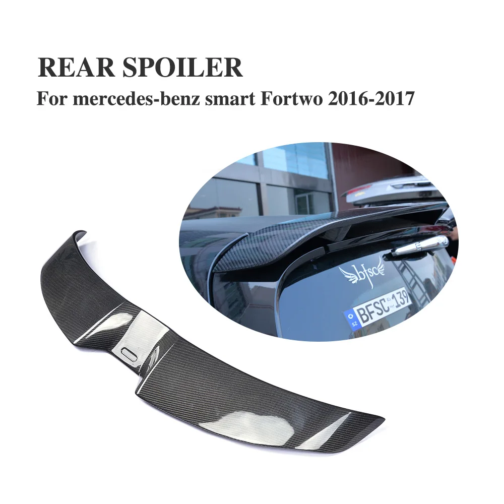 

C Style Carbon Fiber Rear Trunk Trim Sticker Custom Spoiler Wing for mercedes-benz Smart Fortwo Coupe 2-Door 2016-2017