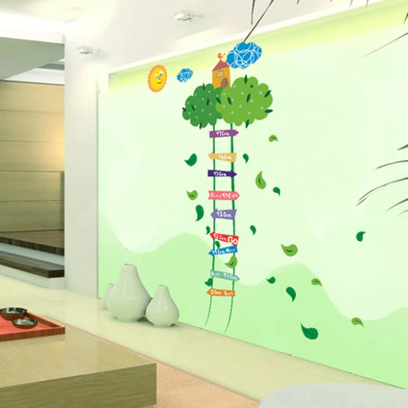 Green vine staircase stickers cartoon wall stickers DIY stickers