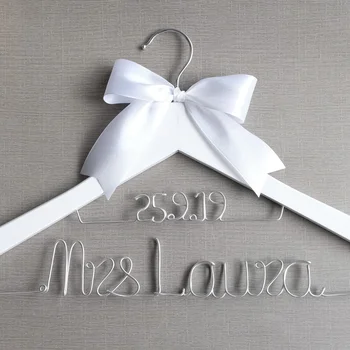 

Personalized Wedding Hanger,Bridesmaid gifts,Wooden Wedding Dress Hanger,Brides Hanger,Custom Bridal Gift