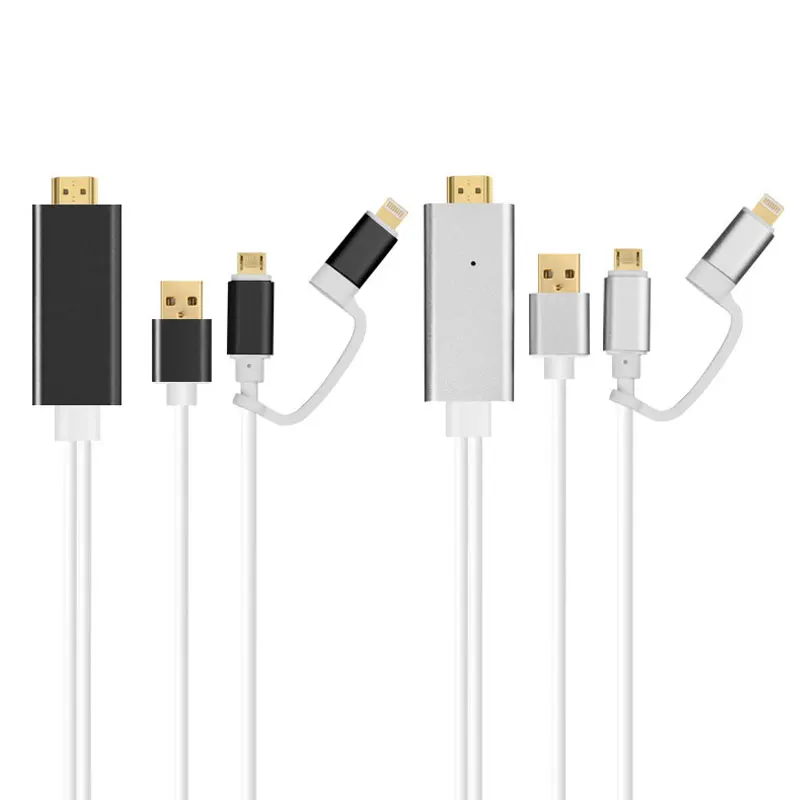 2 в 1 для MHL HDMI кабель для samsung A7 J5/для iPhone X 8 7 6 6 Plus huawei Micro USB к HDMI кабель адаптер HD ТВ разъем