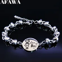 Модные женские браслеты с подвесками из нержавеющей стали, серебряный браслет-цепочка, ювелирные изделия, pulsera mujer de moda B18116