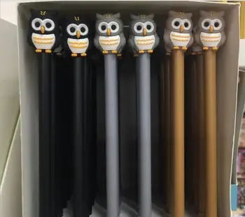 

korea lovely owl animal gel ink pen cartoon stationery prize kawaii student learning writing pen black neutral pen 36pc/lot