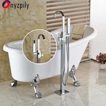 

Modern Chrome Polish Bathroom Shower Set Floor Mounted Standing Shower Faucet
