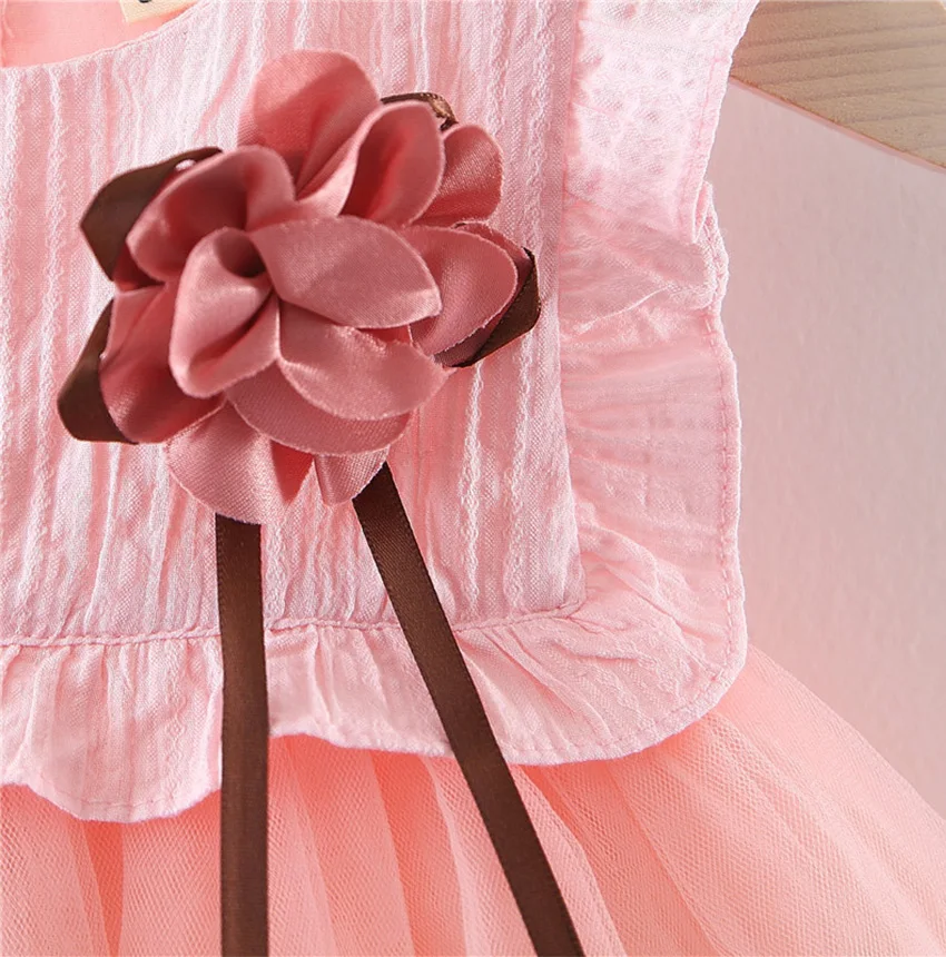 Joyo roy/летнее платье без рукавов для малышей; Сетчатое платье с цветочным узором для новорожденных девочек; Одежда для маленьких девочек; прекрасные Аппликации; платья для девочек