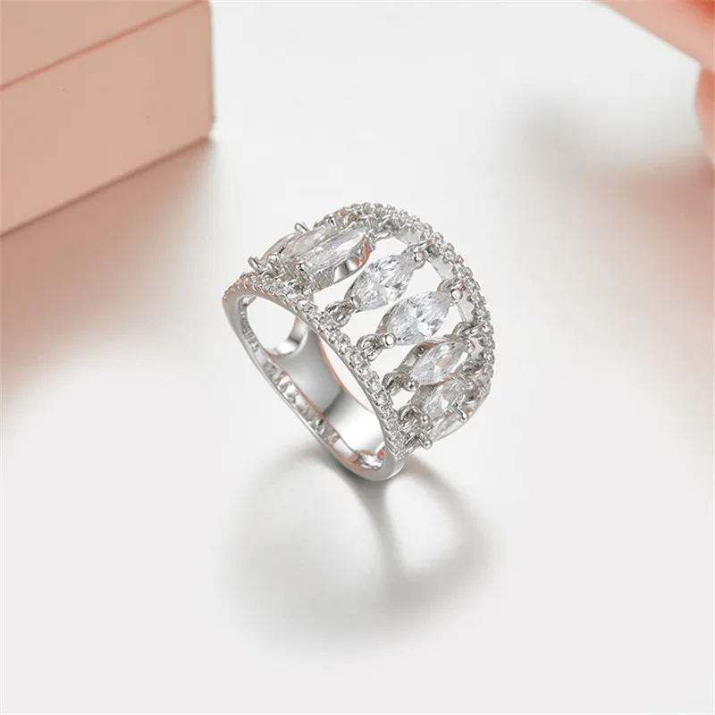 

[MeiBaPJ]Personality Water Drop Ring S925 Sterling Silver Ring for Women with AAA Zircon High Quality Rings Jewelry Gift Box