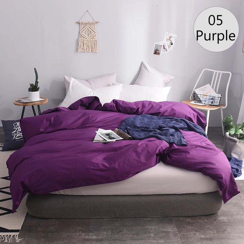 Пользовательские пододеяльник 2 человека одеяла с застежками King Double 600TC чистого хлопка роскошные постельные принадлежности скандинавские 220*240 200*200 черный - Цвет: 05 Purple