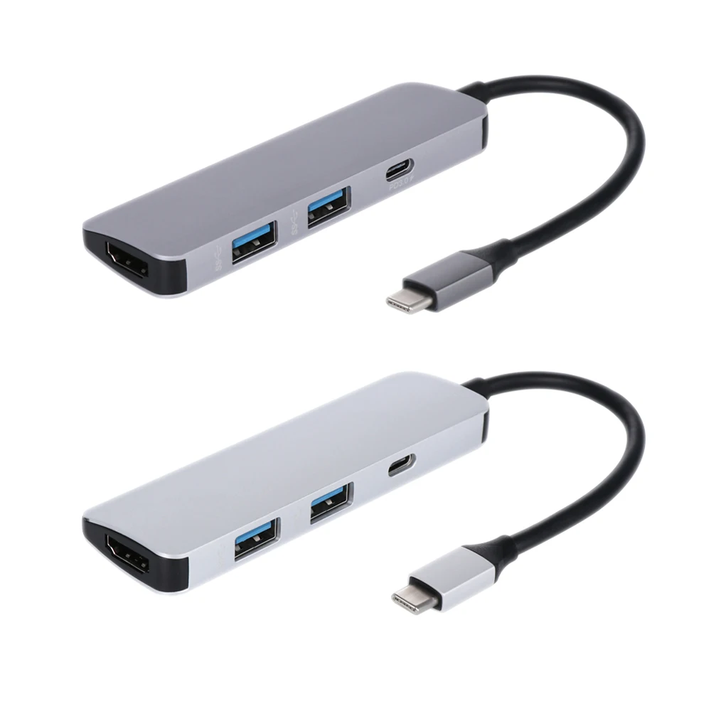 4 в 1 type C концентратор 4K HDMI выход 2 USB 3,0 порт USB-C конвертер многопортовый адаптер для Mac Book Pro Chromebook