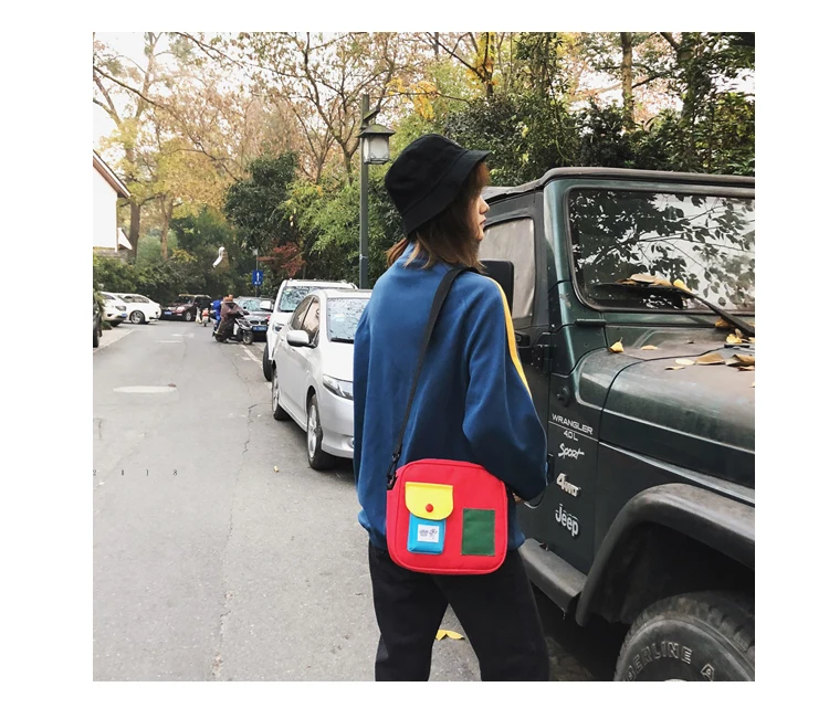 Menghuo Cute Panelled Shoulder Bags for Women Nylon Patchwork CrossBody Bag Brand Casual Messenger Bag Girls Handbag Bolso Mujer_14