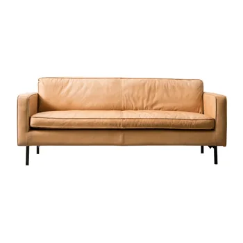 

China top grain leather simple loveseat couch