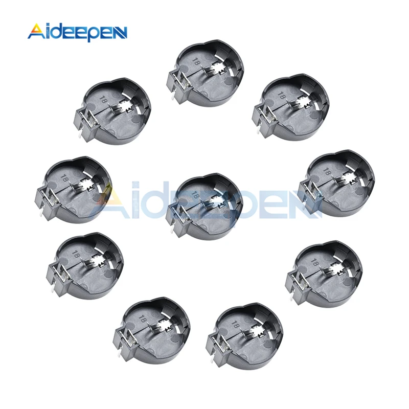 10PCS CR2025 CR2032 Button Coin Cell Battery Socket Holder Case Black Color 10PCS CR2025 CR2032 Button Coin Cell Battery Socket Holder Case Black Color