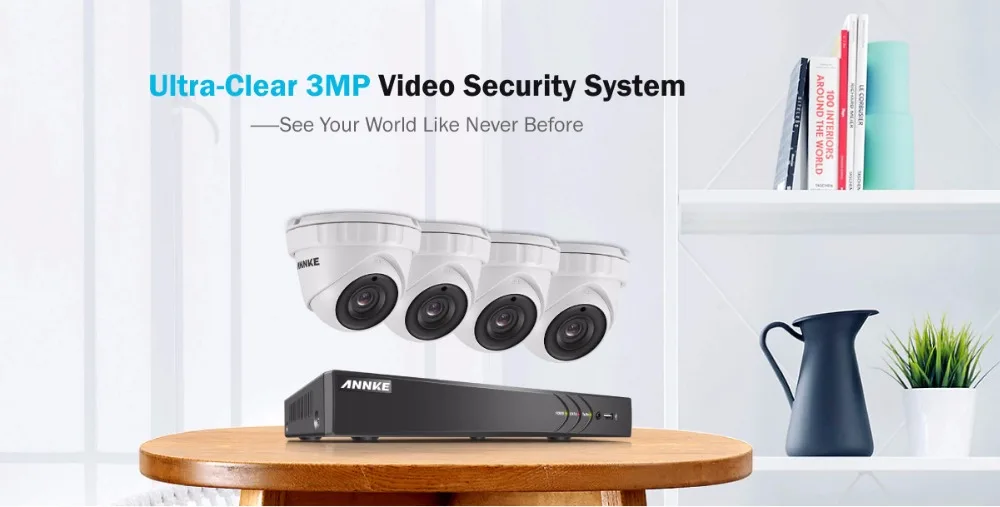 ANNKE 8CH 3MP 5в1 CCTV DVR HD 4 шт. 2048*1536 3MP TVI камера безопасности наружная камера для домашнего видеонаблюдения