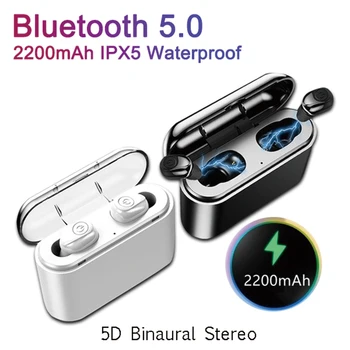 

NEW X8 TWS Wireless Bluetooth Earphones 5D Stereo HiFi Mini Binaural Portable Headsets Earbuds V5.0 With 2200mAh Charging Box