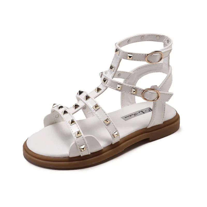 

2019 Summer New Kids'Sandals, Girls' Fashion Shoes, Rivets, Soft-soled Summer Sandals, A Hair Princess Shoe Hot Sale