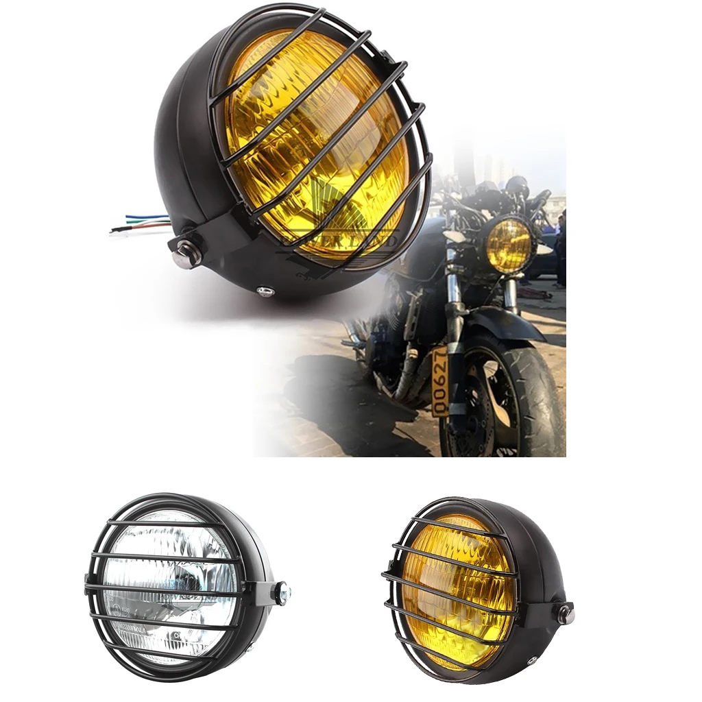 1 Pcs Motorcycle Headlights Auxiliary Lamp Led Motorbike Spotlight Accessories 12V Motorbike Head Light & Grill Cover Curved Len
