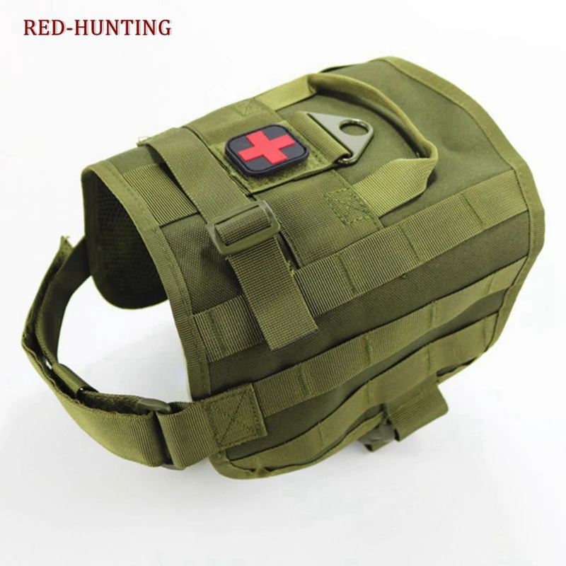 

Tactical Military K9 MOLLE Service Dog Harness Police Dog Vest Canine Harness Training Clothes Black Green Sand