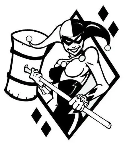 

Urban Graffiti Harley Wall Decal DC Comics Vinyl Wall Stickers For Kids Rooms Quinn Interior Diamond Mallet Pattern Decor SYY912
