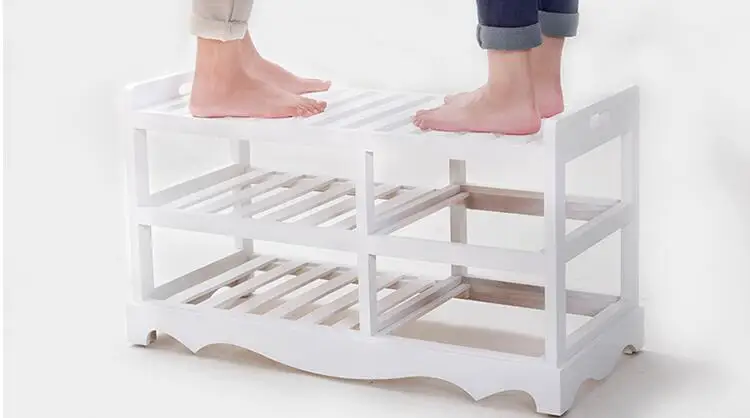 Contemporary Wooden Shoes Organizer Storage and Holder Bench with Soft Seat Cushion for Home Entryway, Hallway Shoe Rack Ottoman
