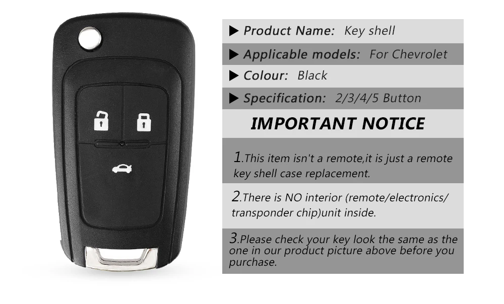 KEYYOU-carcasa de llave de coche remota plegable para Chevrolet Cruze Epica Lova Camaro Impala 2 3 4 5 botón HU100 Blade