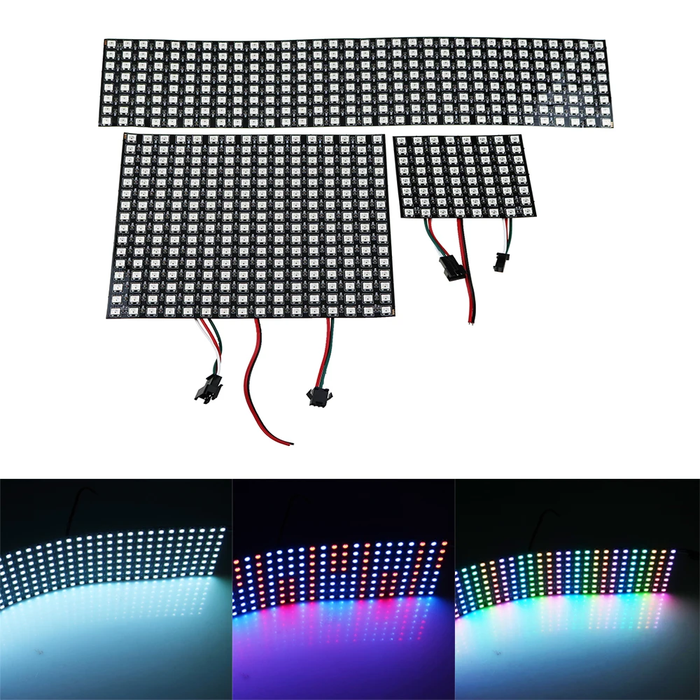 8*8//16*16//8*32 pixel WS2812B Digital Flexible panel screen Individually Addressa