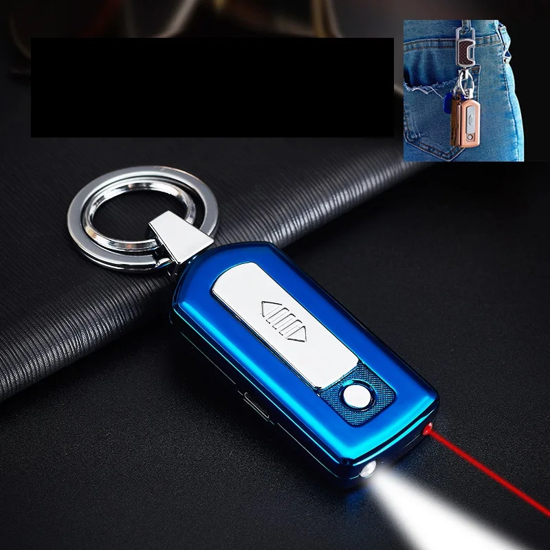 

TH-737 Keychain lighter, illuminator, infrared laser, USB charging, windbreak and cigarette lighter.