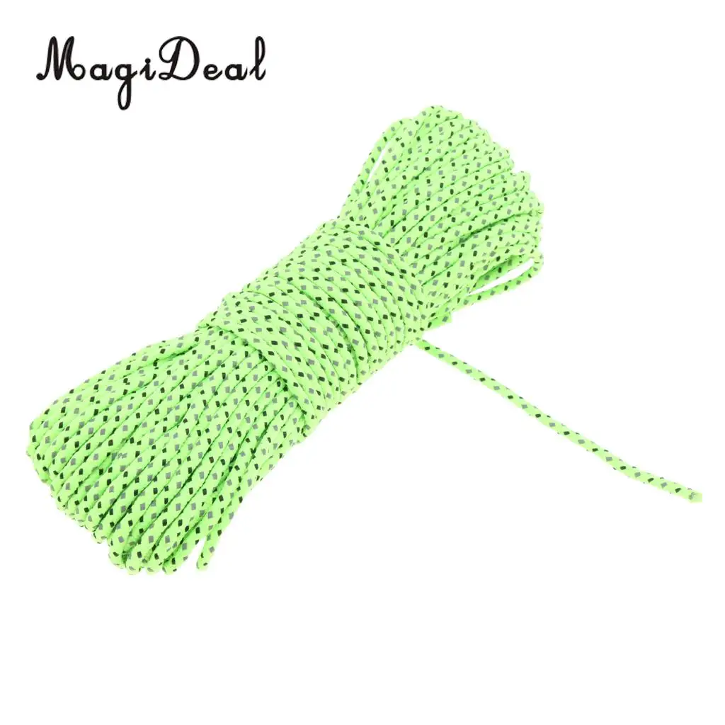 66ft Strong Reflective Guyline Tent Tarp Rope Guy Line Camping Cord Paracord Guide Rope Glow At Night