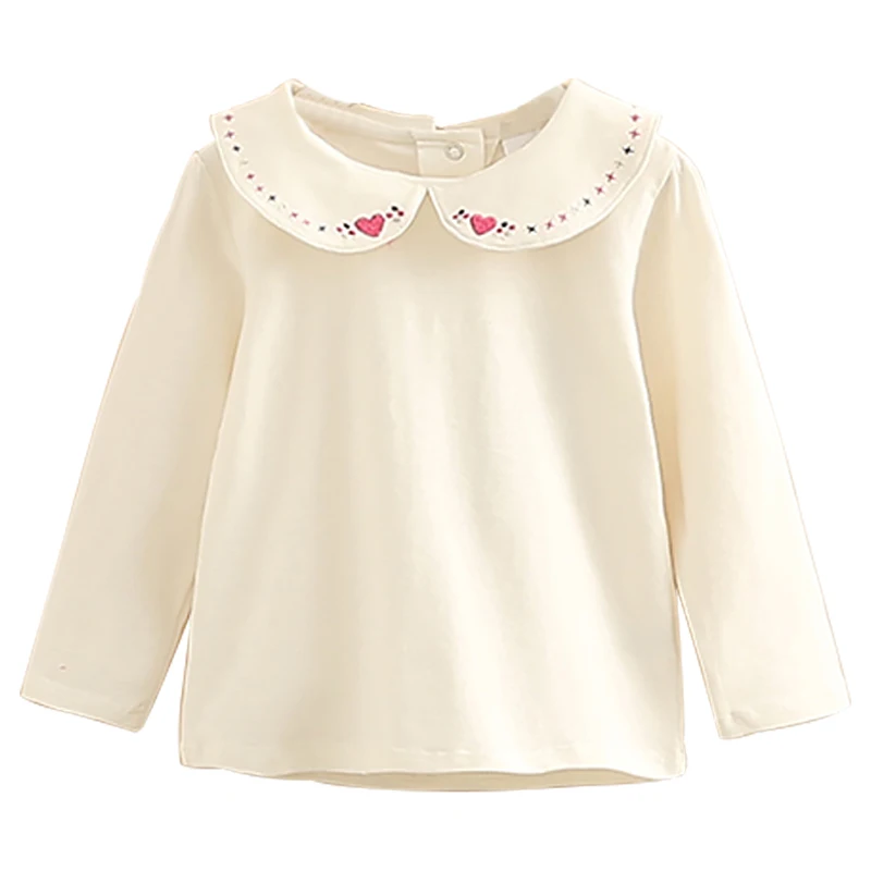 Baby Girls Peter Pan Collar Long Sleeve T shirt Tops Child Girl Cute