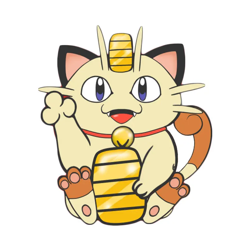 

lucky cat pin mew holding a honeycan cute badge