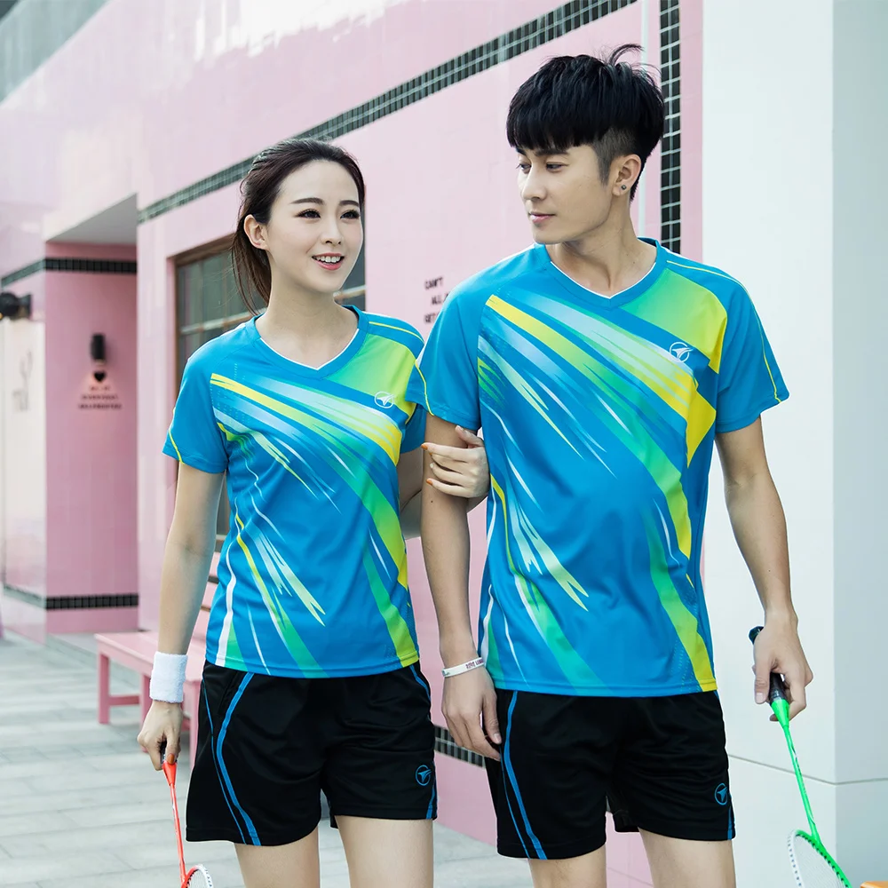 Nuevo rápido seco Bádminton deportes, Tenis camisa hombre/mujer, Bádminton Camisetas de ping pong, Tenis Camisetas a117