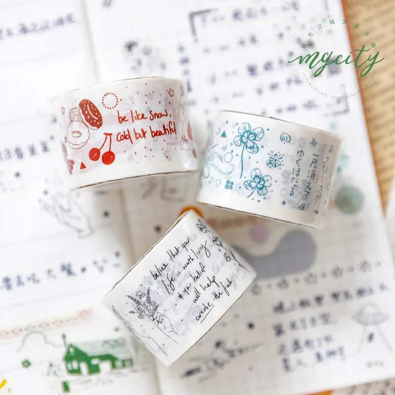 

30mm*5m Japanese Cartoon Manga Masking Washi Tape Creative Kawaii DIY Journal Decorative Adhesive Tape Cute Stationery Supplies