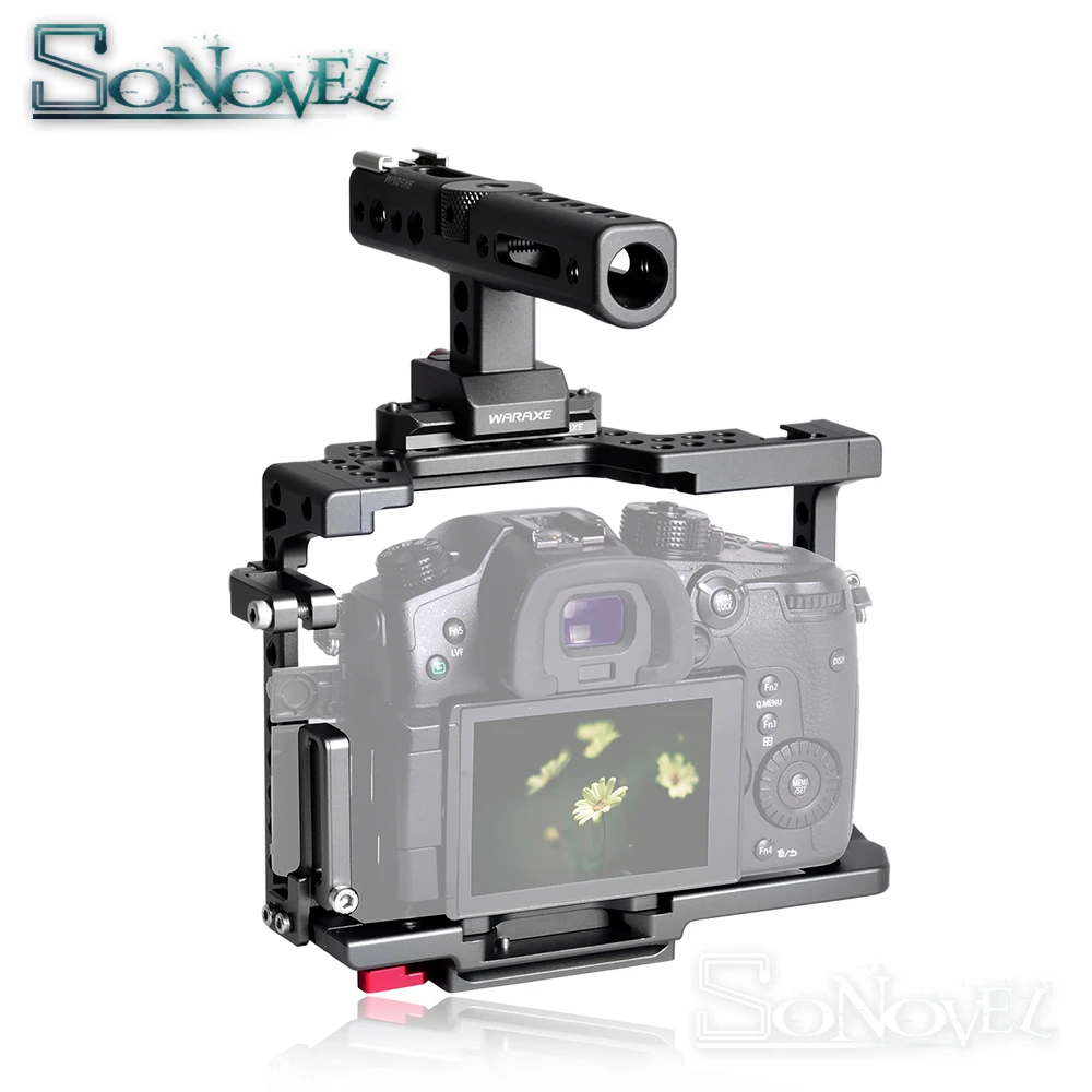 

GH5 GH4 Camera Video Cage Stabilizer & Rail Handle Grip for Panasonic GH5 GH4 DSLR Camera,Built-in Quick Release Fits Arca Swiss