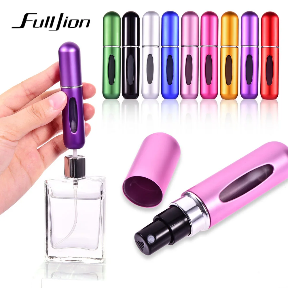 

Fulljion 5ml Mini Refillable Perfume Pump Spay Bottle Aluminum Frame Atomizer Cosmetic Container Empty Spray Portable Bottle