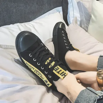 

New Explosion Models Trend Of Men'S Casual Canvas Shoes Lace-Up Fashion Youth Hard-Wearing & Anti-Skid Nice Men'S Shoes Male