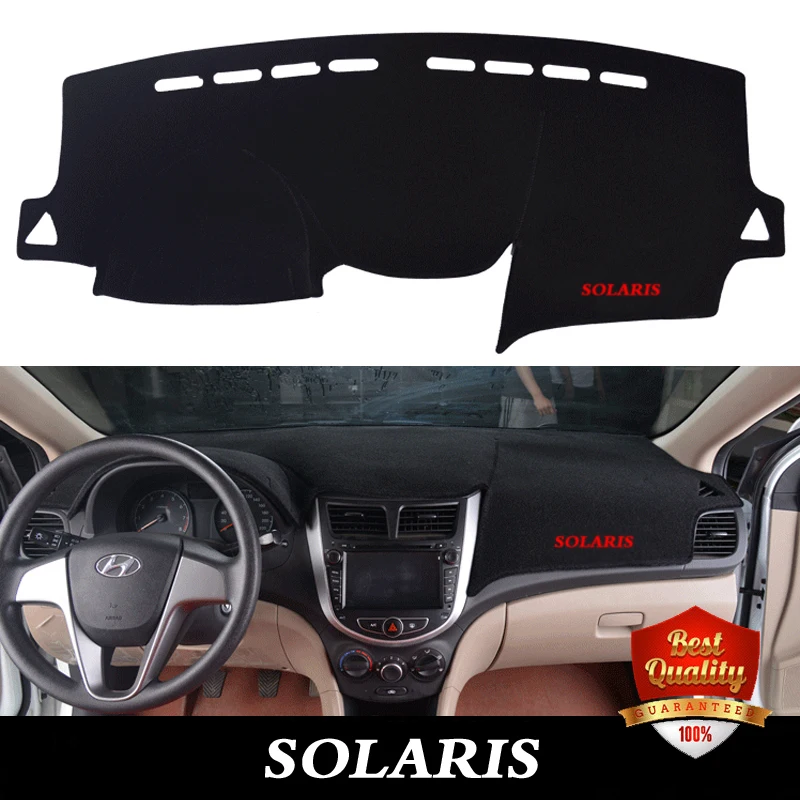 For HYUNDAI Solaris 2010 2016 Dashboard Protective Mats Shade Cushion font b Interior b font Carpet