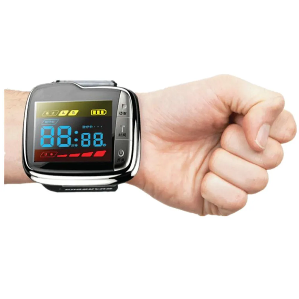 

Red laser light therapy to reduce high blood pressure wrist watch type