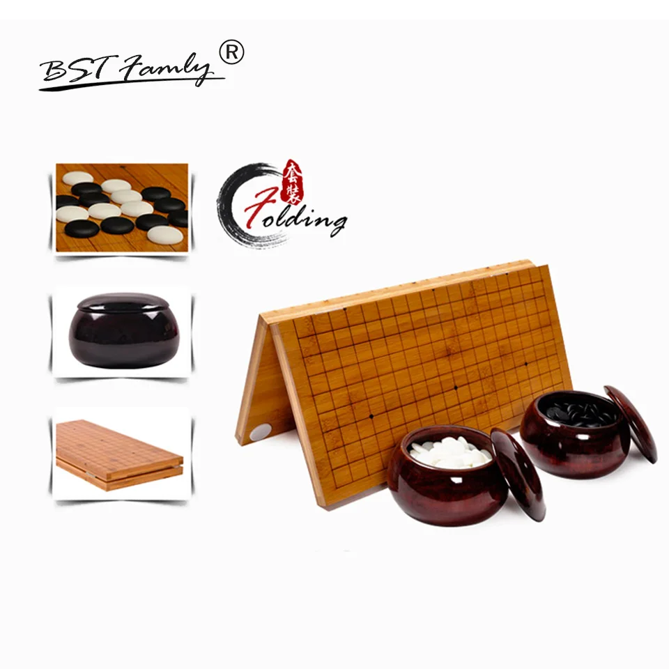 BSTFAMLY Go Chess 19 Road 361 Pcs/Set Chessman Diameter 2.2cm Wood Foldable Chessboard and Jar Chinese Old Game of Go Weiqi G14 BSTFAMLY Go Chess 19 Road 361 Pcs/Set Chessman Diameter 2.2cm Wood Foldable Chessboard and Jar Chinese Old Game of Go Weiqi G14