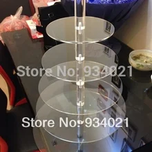 Высокого качества Clear 6 ярусов акриловые торт стенд для чашки торт украшение партии