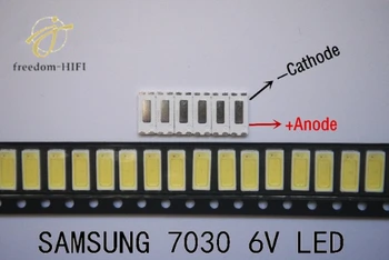 

100pcs Samsung 7030 6V FOR repair tcl LCD TV LED backlight Article lamp SMD LEDs Cold white light emitting diode