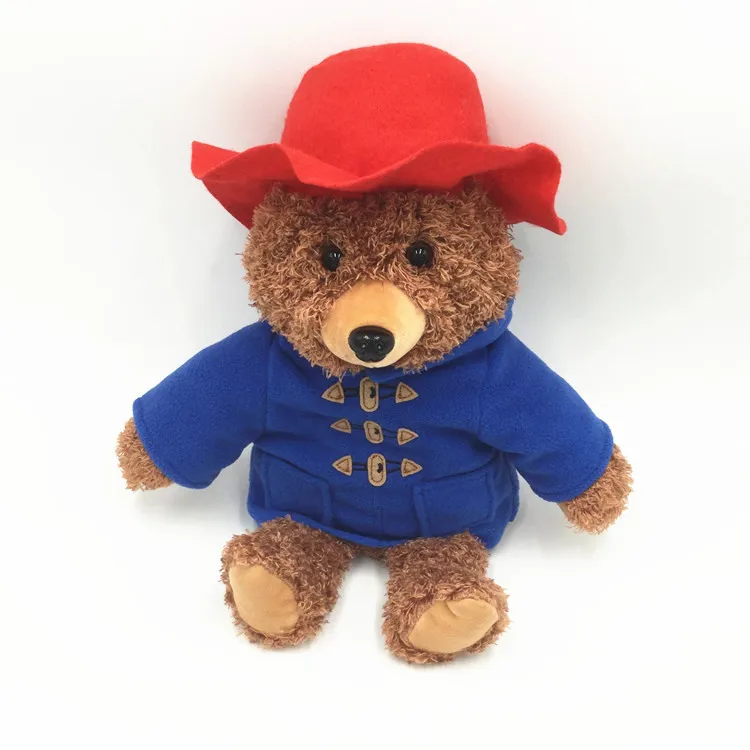 30 см плюшевый мишка Паддингтон с красной шляпой и одеждой, плюшевая игрушка