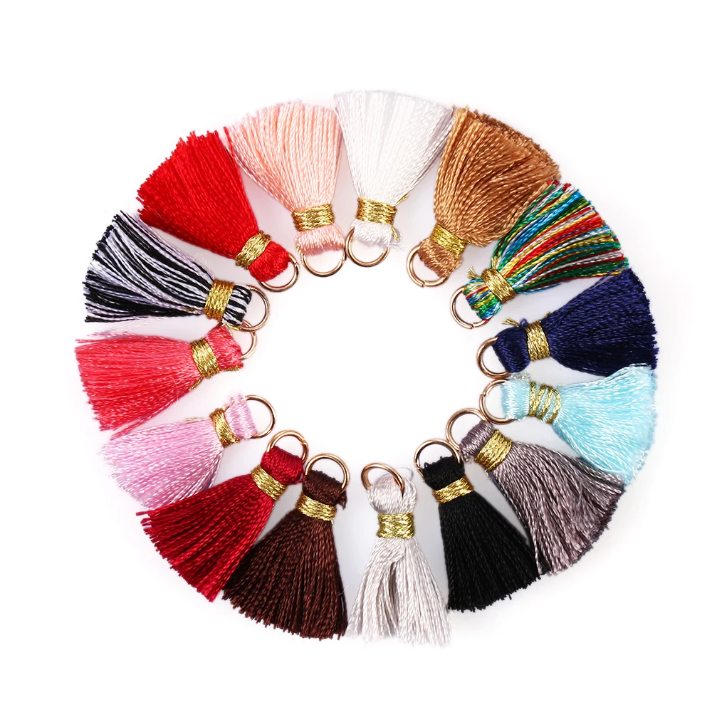 10pcs/lot 2cm Mini Silky Tassels Colorful Small Tassels for jewelry