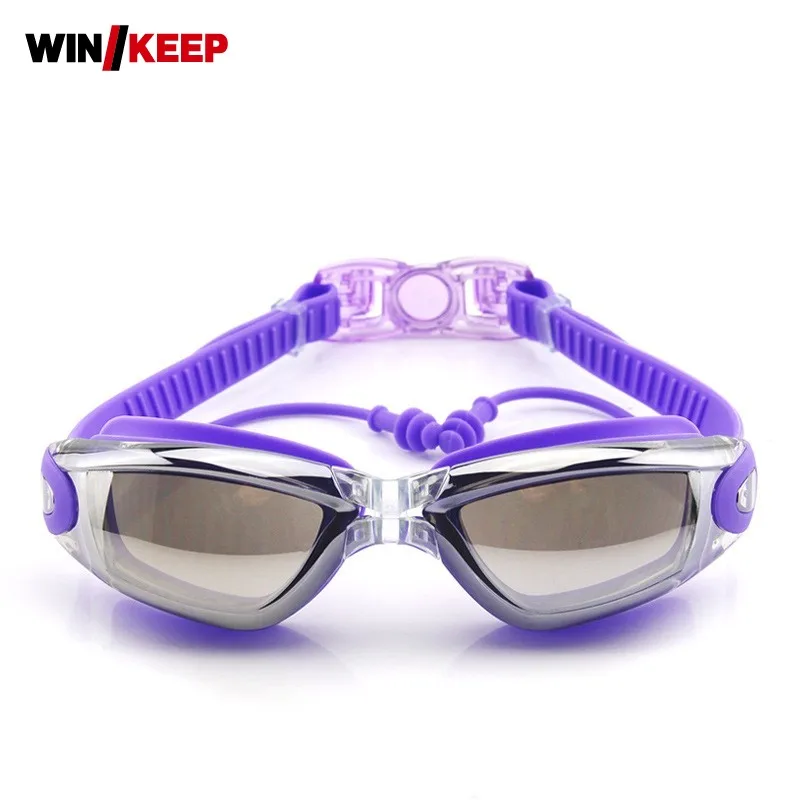 

Women Men Swim Glasses Anti Fog Waterproof UV Protection 2019 Pool Adjustable Silicone Electroplate Swim Eyewear Piscine Goggles