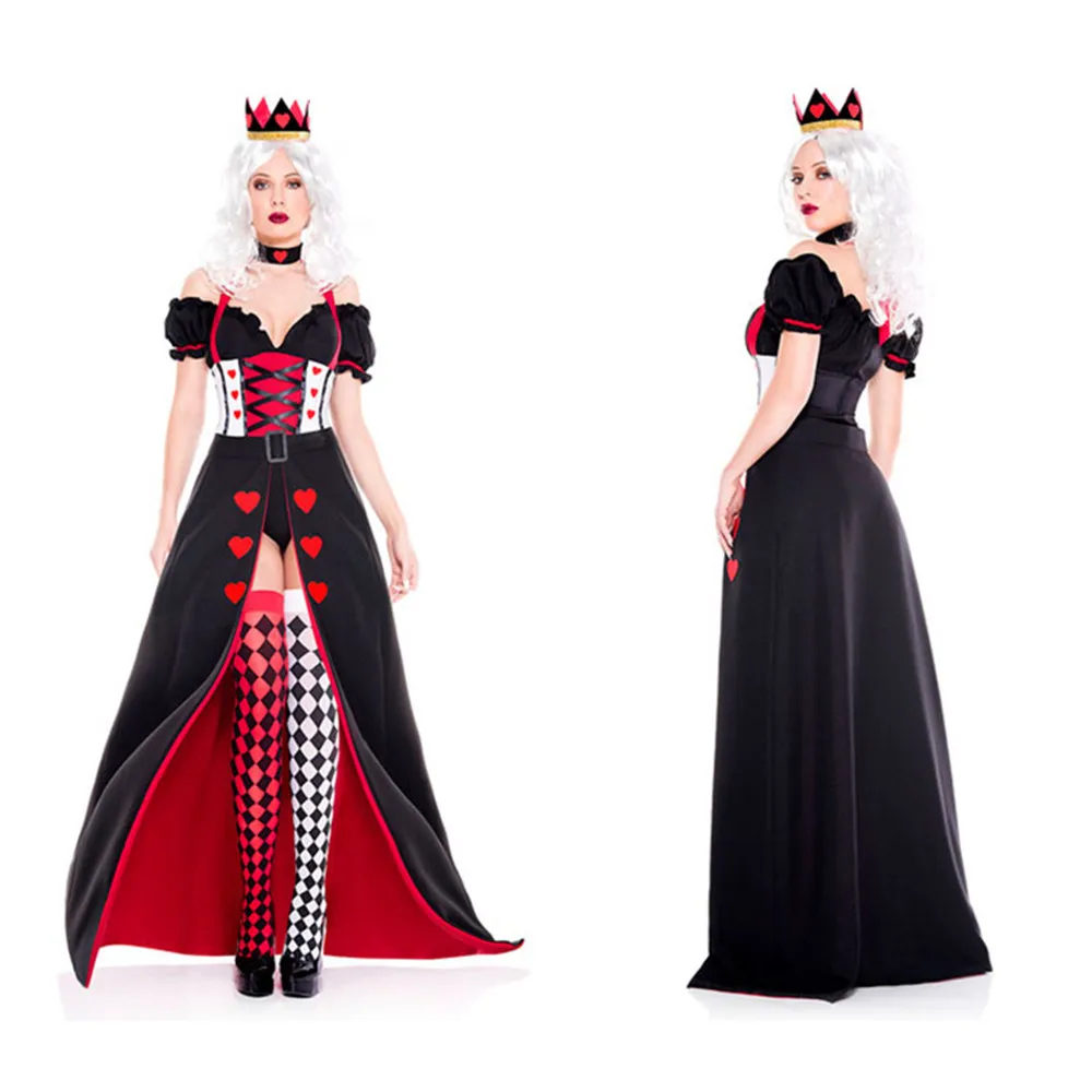 Sexy Poker Queen Dress Cosplay Halloween Costume for Women - Red Queen of Hearts Carnival Outfit image 2
